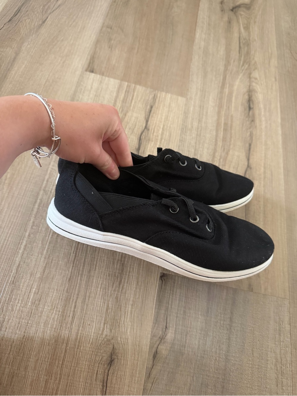 Cloudsteppers by Clarks Women's Black Canvas Slip-On Sneakers